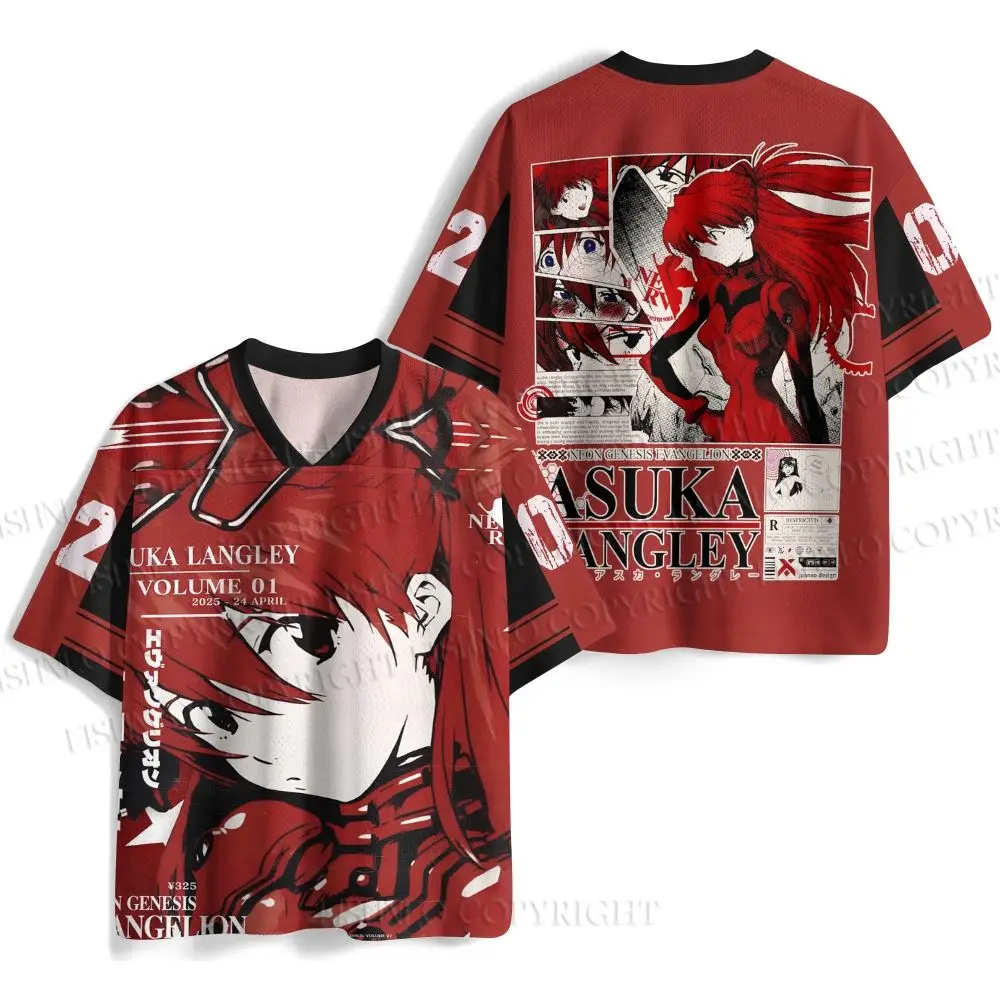 Camiseta de Béisbol Evangelion Asuka 2026 para Hombre y Mujer, Ropa Casual de Moda para Fanáticos del Anime