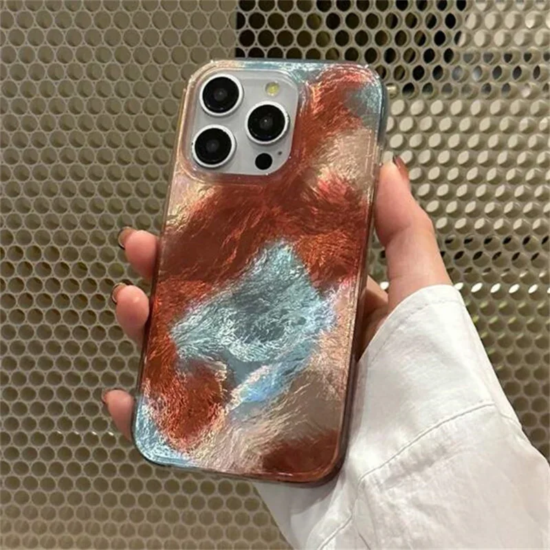Korean Cute Dog Stripes Gradient Phone Case for IPhone 17 16 15 14 13 11 12 Pro Max Plus Lovely Puppy Vortex Pattern Cover Funda