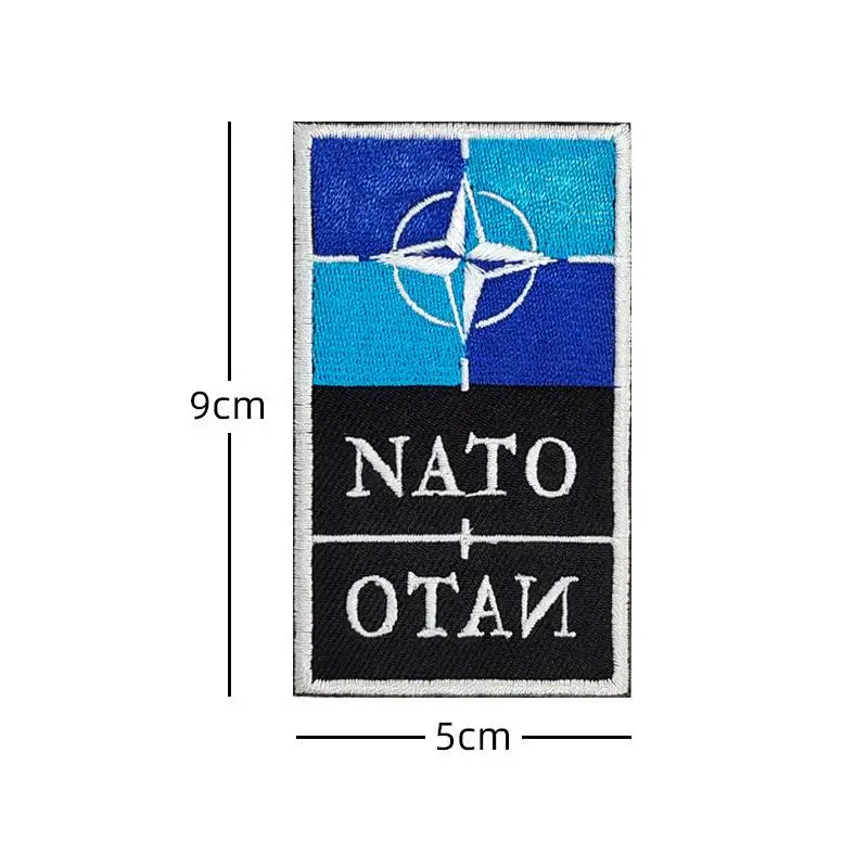 New Military Fan Nato-otan NATO Flag Armband 3D Embroidery Patch Isaf  Tactical Reflective Custom Backpack Hook and Loop Patch