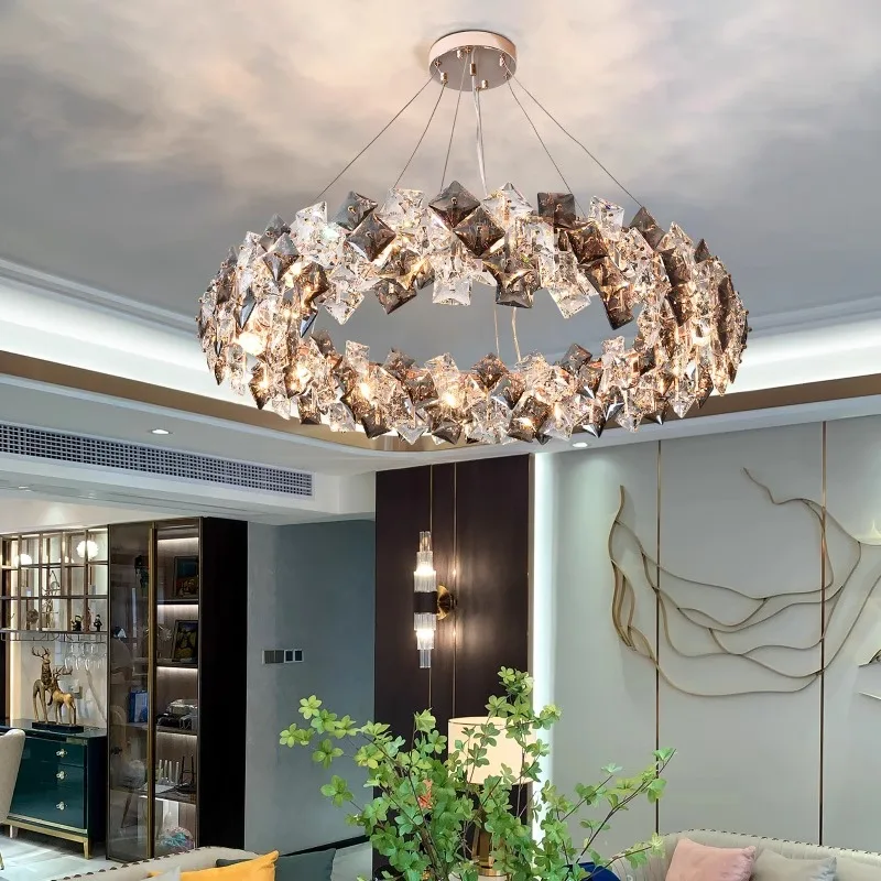 Luxury Modern Nordic Is A Circular Crystal Led Chandelier For Living Rooms Dining Rooms Indoor Hanging Home Decoration Fixtures
