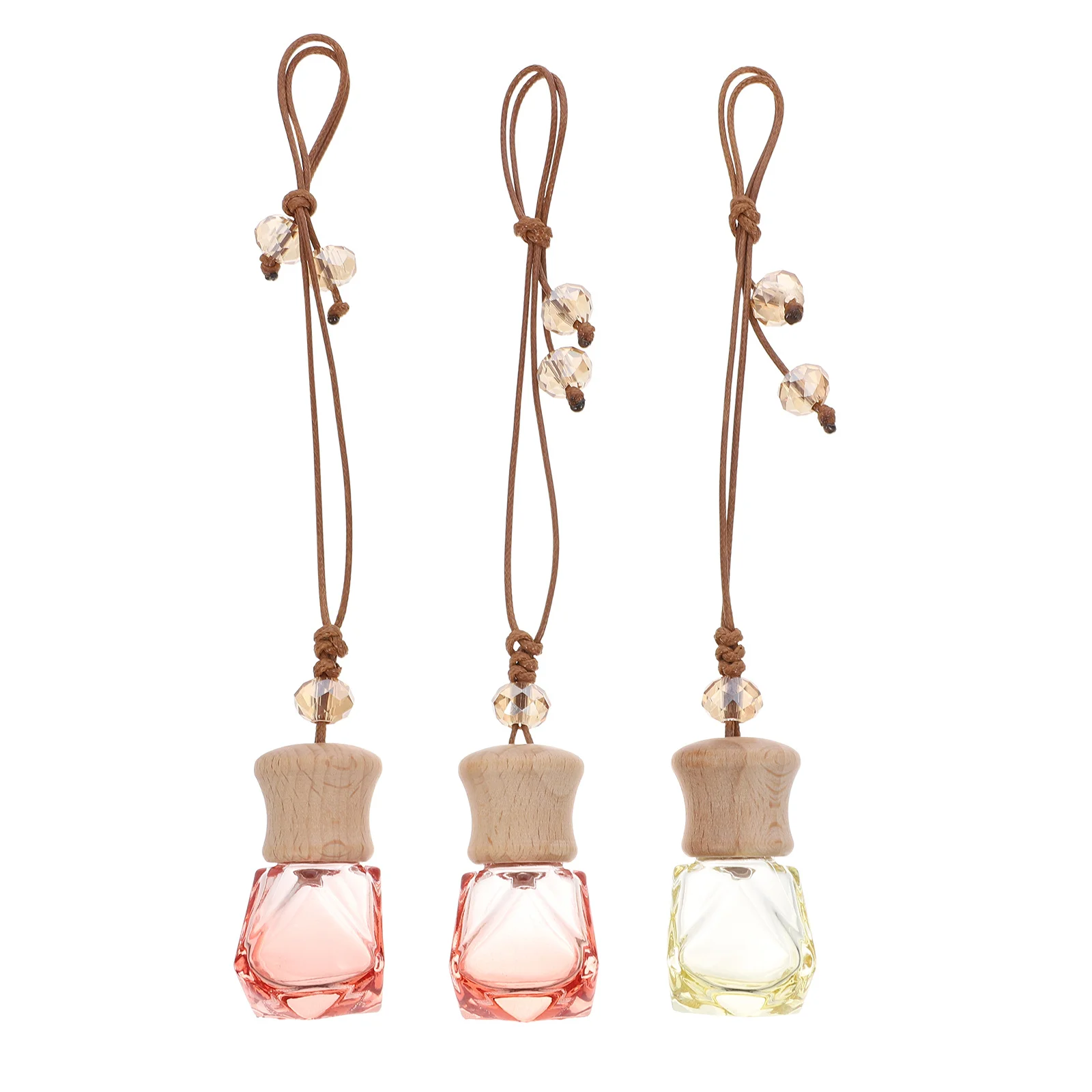 

3pcs Car Perfume Pendant Essential Oil Bottles Small Hanging Air Fresheners Auto Aroma Accessories Refillable Glass Bottle