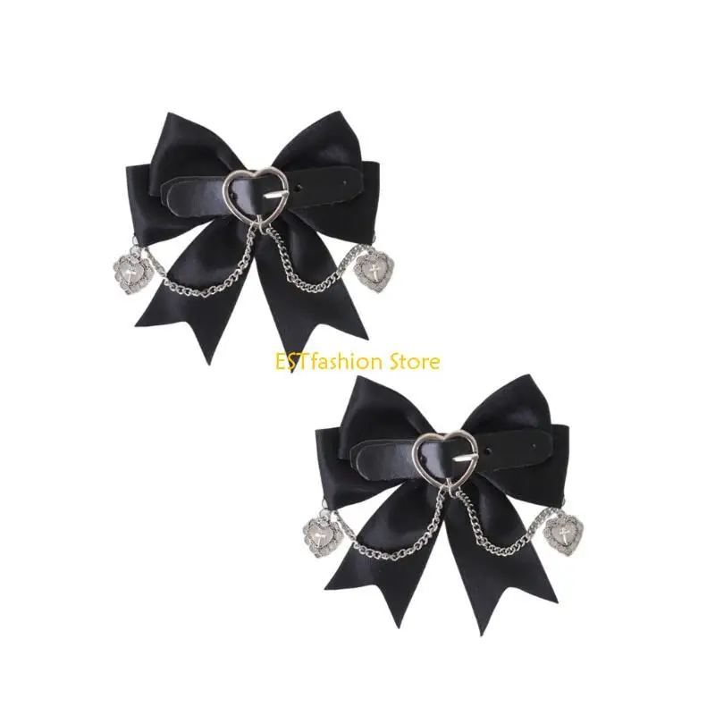 

Y5GC стильный готический бантик в форме сердца, модная заколка для волос, украшение для волос из сплава, шпилька для волос на