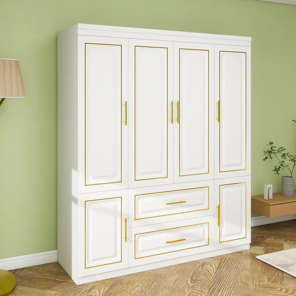 Armoire Wardrobe Closet, White Bedroom Armoires Wood Wardrobe Cabinet, Freestanding Tall Wardrobe Closet