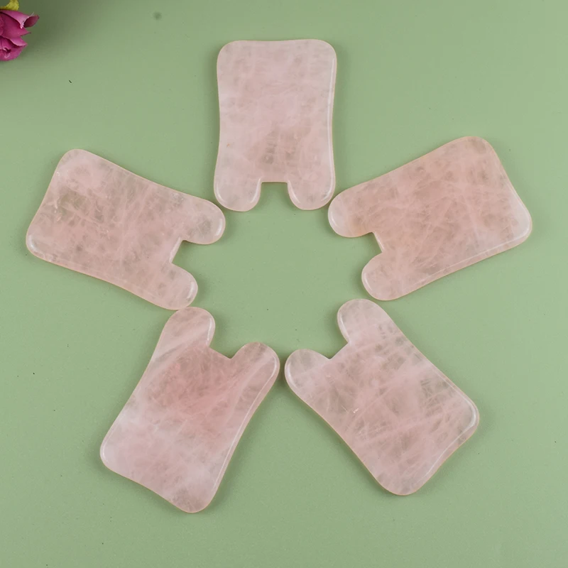 

Natural Rose Quartz Face SPA Massage Facial Beauty Scraping Massage Face Massager Guasha Board for Face Body Beauty Healty Tool