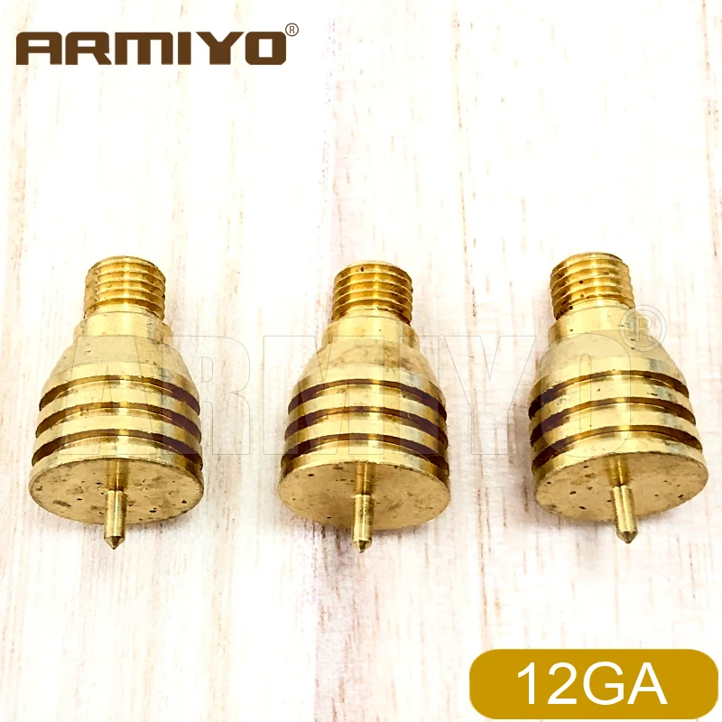 Armiyo 12GA Messing-Jaghead-Speer mit Kupferspitze, Jagd-Reinigungsbürste für Kohlenstoffablagerungen, Halter und Adapter 8-32 auf 5/16"-26T – Detail 3