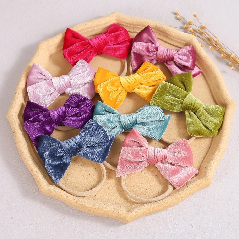

Candy Color Baby Headband Sweet Hair Elastics Girls Nylon Headbands Newborn Velvet Hair Bands Infant Toddler Accessories Kids