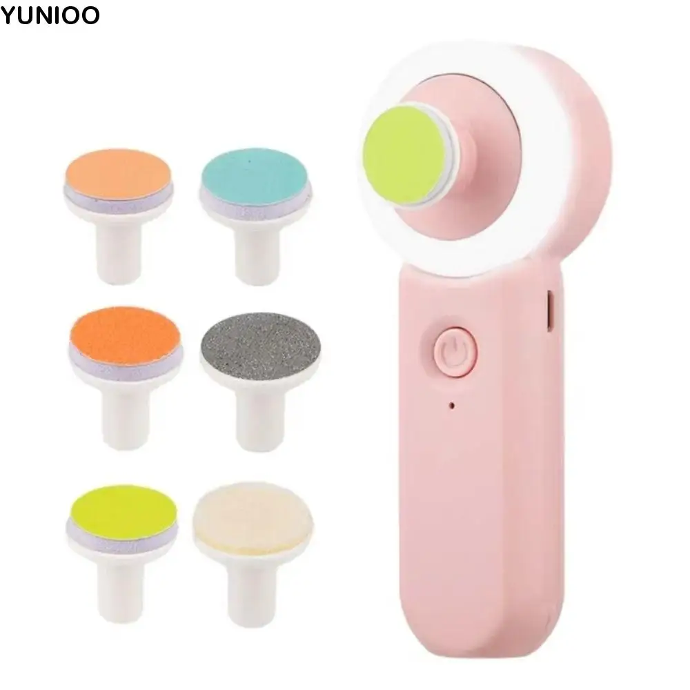

Anti-clamping Newborn Electric Nail Clipper Soft Lamp Low Noise Luminous Toddler Grinder Set Portable 6 Grinding Heads