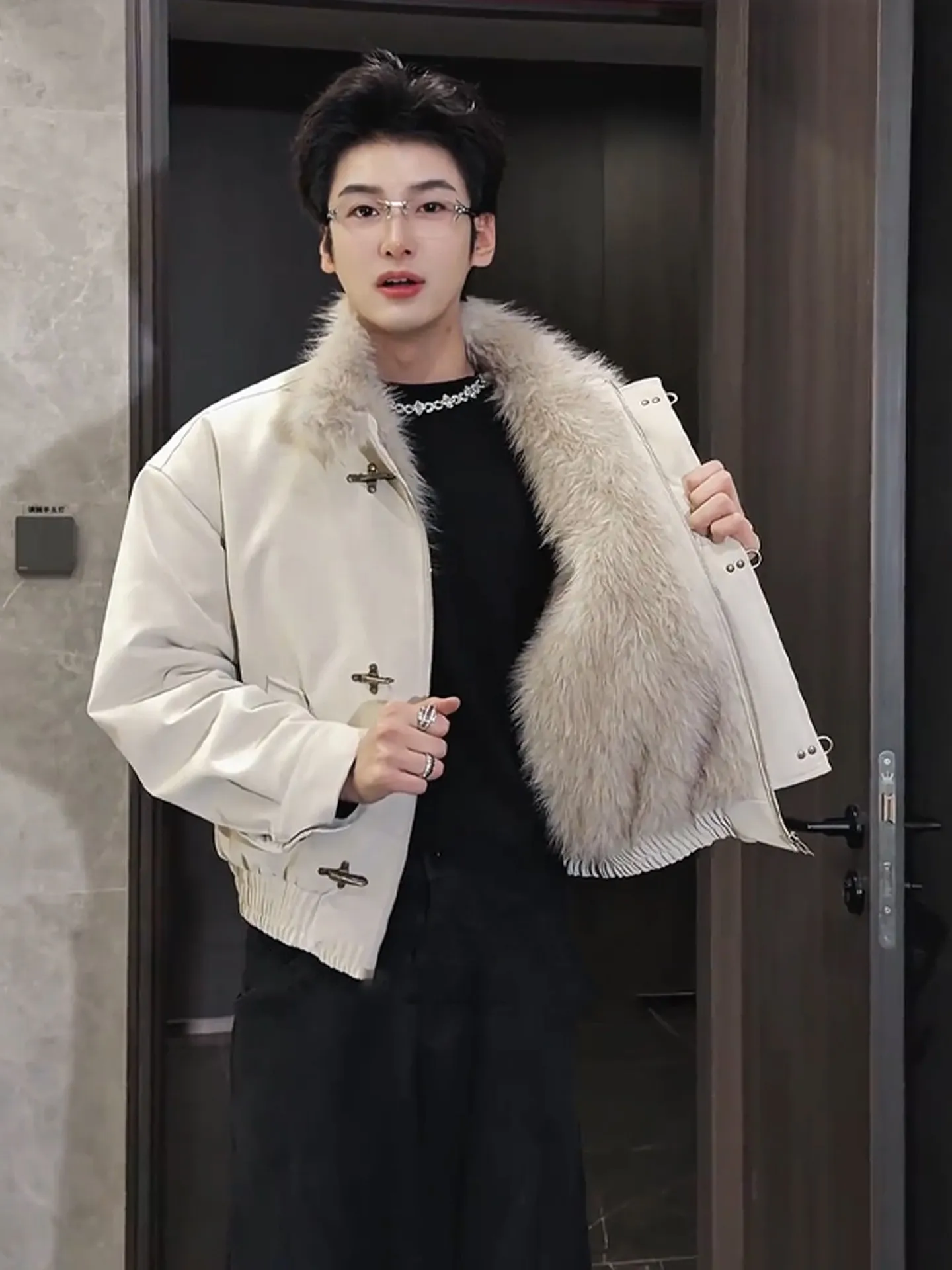 

Утепленная куртка из искусственной кожи для мужчин, зимнее пальто Wolf King Mountain Eagle, хлопковая куртка в американском стиле, летная куртка