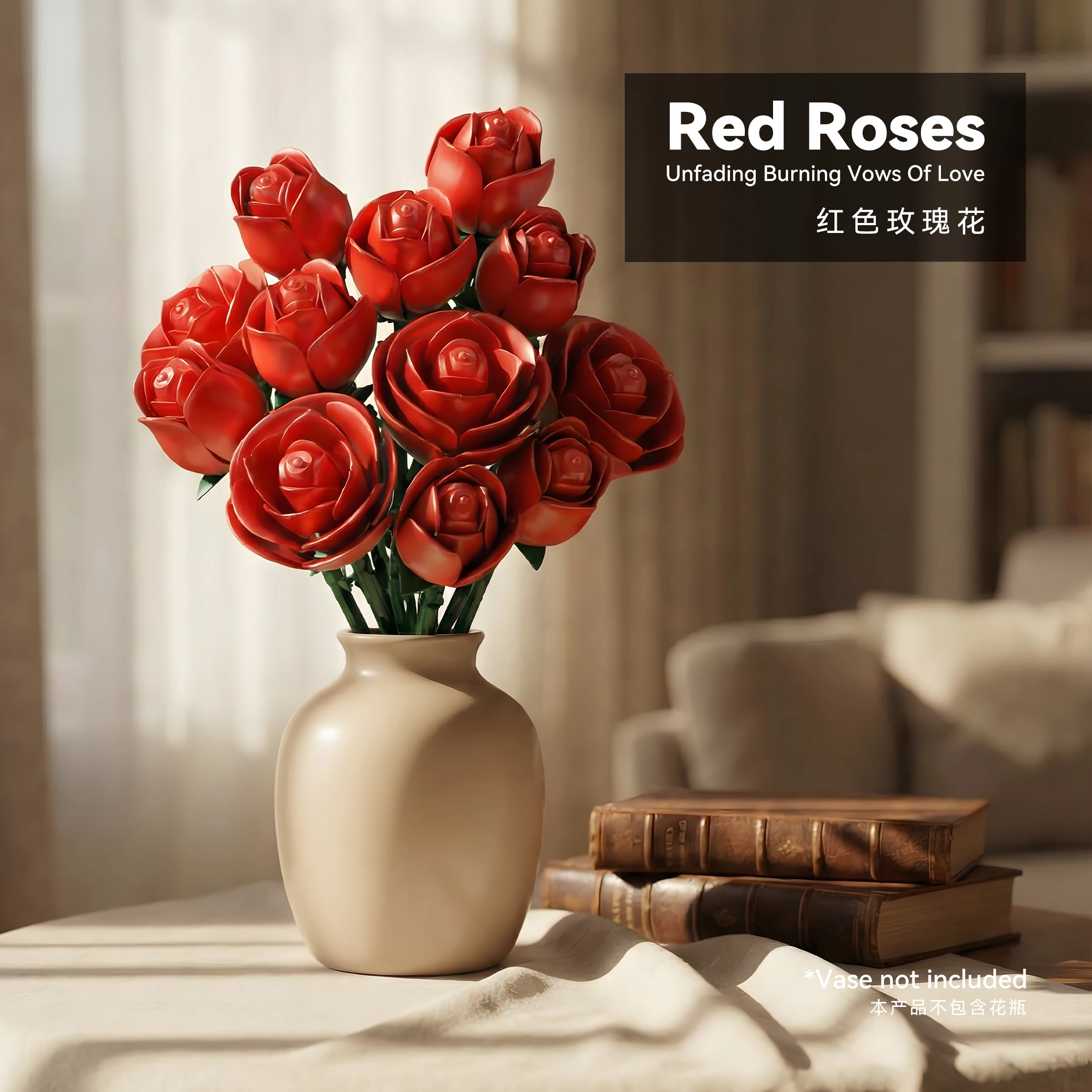 

Совместим с кубиками Lego, вечная роза красного цвета, романтический подарок в виде истории любви для лучшей подруги, сюрприз на День святого Валентина.