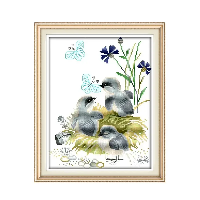 Nestling kit de punto de cruz aida 14ct 11ct lienzo impreso con cuentas puntadas bordado DIY costura hecha a mano