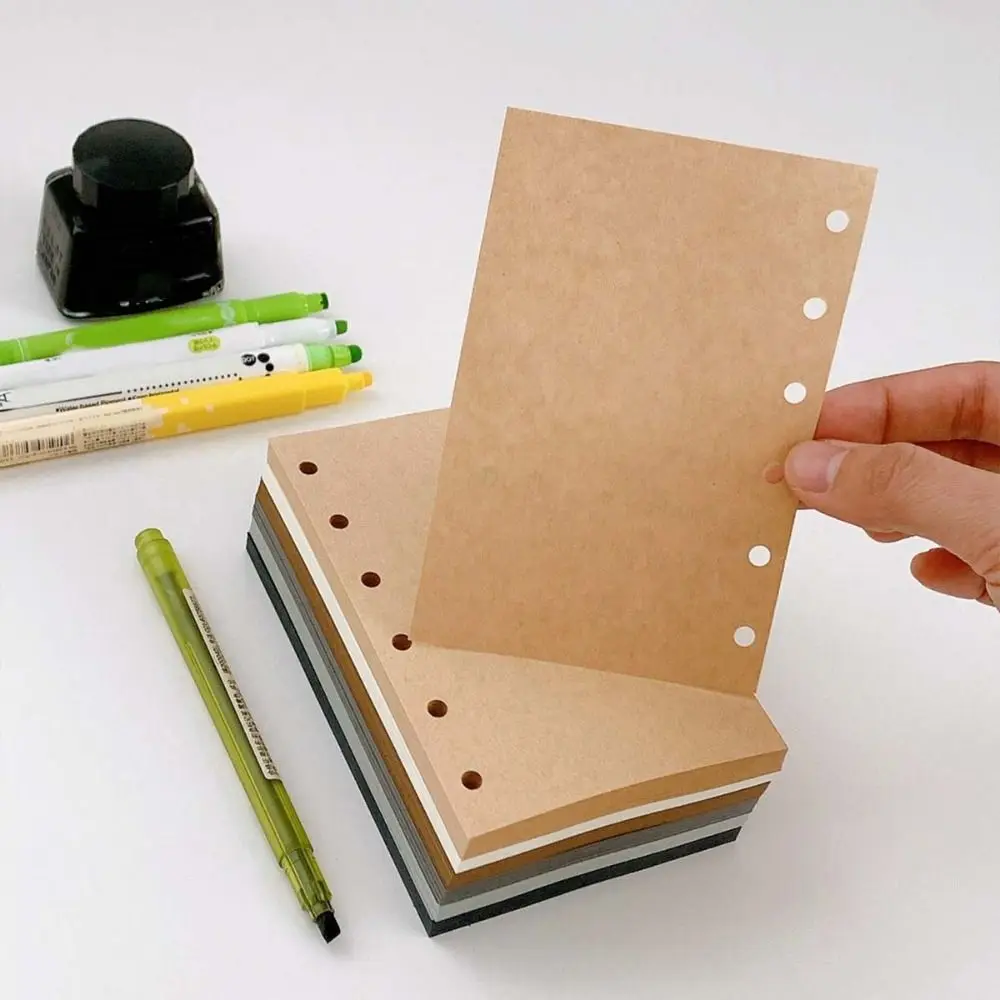 

50Sheets A7 Loose-Leaf Notebook Refill Paper Index Inside Page Cards 6-hole Inner Refill Binder Paper Pages To Do List