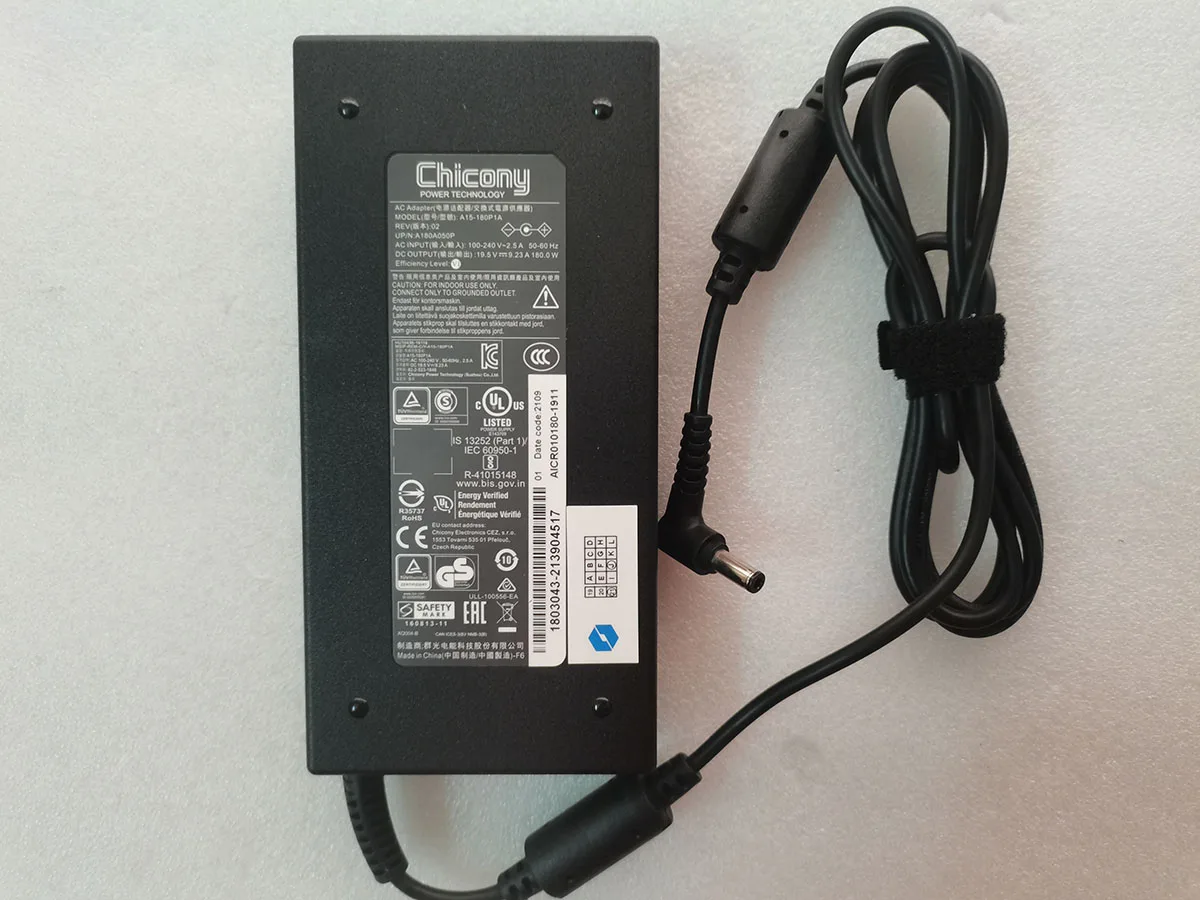 

OEM Slim Chicony 180.0W 19.5V 9.23A A15-180P1A REV:02 For GIGABYTE G5 KC RTX3060 Laptop Slim AC Adater