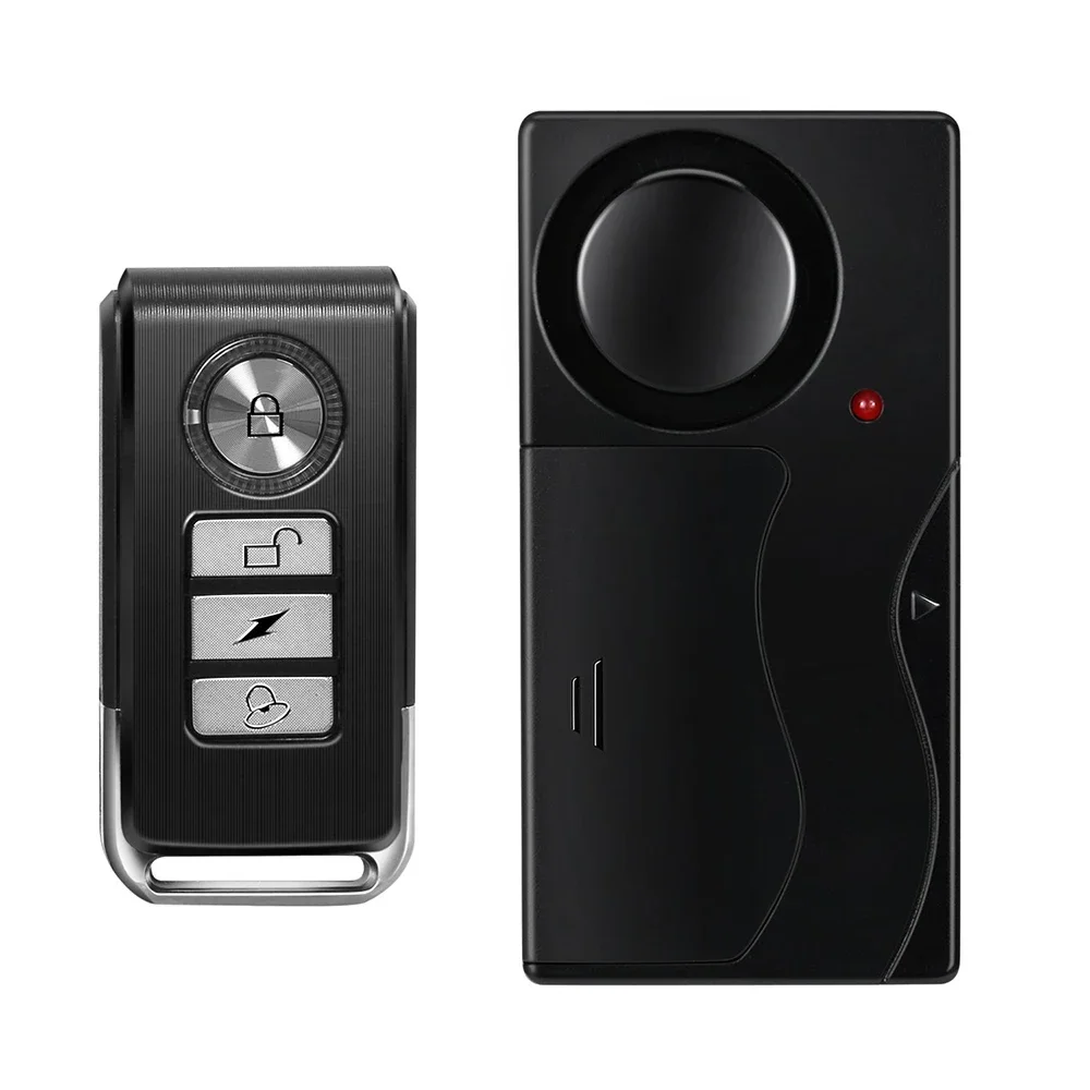 

Black 110db Loud Alarm Wireless Vibration with Remote Control Anti-Theft Alarm Motorcycle Bike Vehicle Security Alarm