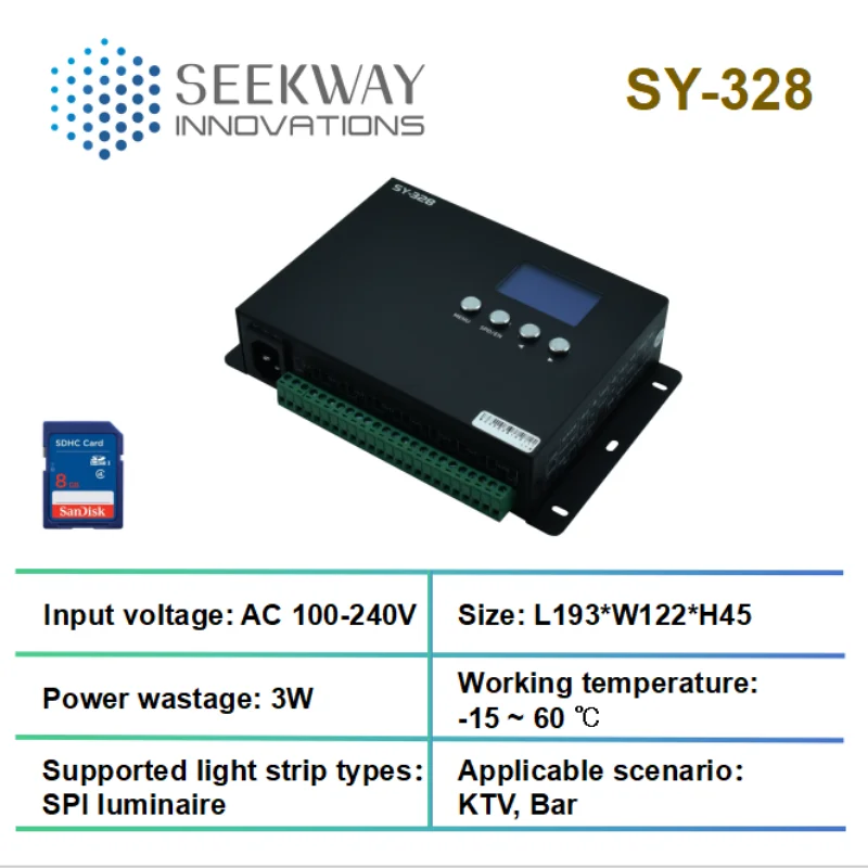 8-portowy kontroler DMX obsługuje oświetlenie LED SPI AC 100 V ~ 240 V do wyświetlania scenicznego w pomieszczeniach, KTV, oświetlenia barowego,