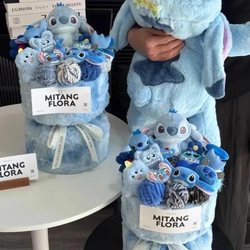 Ramo de muñecos creativos de dibujos animados de Disney Lilo & Stitch para niñas, regalos del Día de San Valentín para amigos con bonitos regalos de cumpleaños