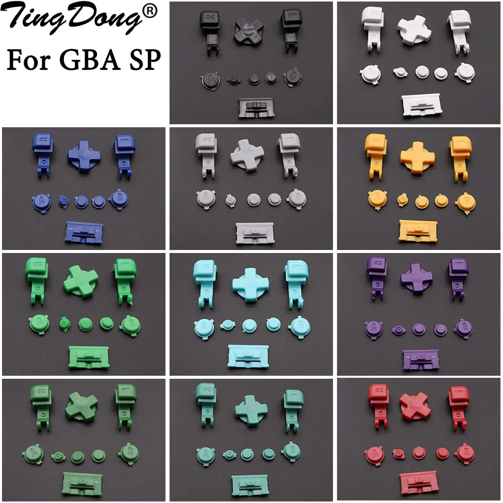 Plastic Full Set Buttons For Gameboy GBA SP A B L R Select Start Power On Off Volume Buttons D Pad key