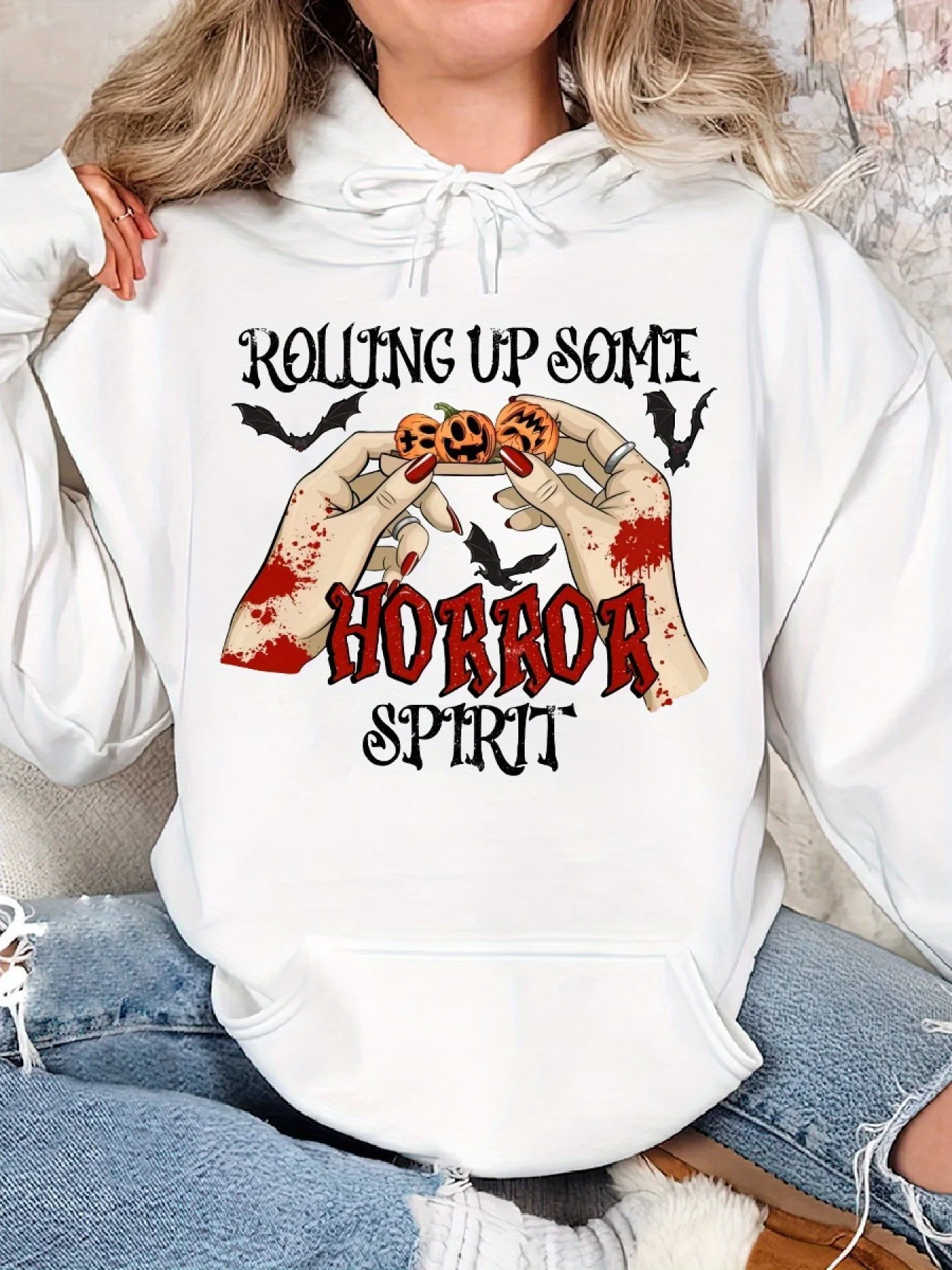 

Halloween Graphic Printing Autumn and Winter Cotton Men's and Women's Hoodies Outdoor Street Sports Training Brand Trendy