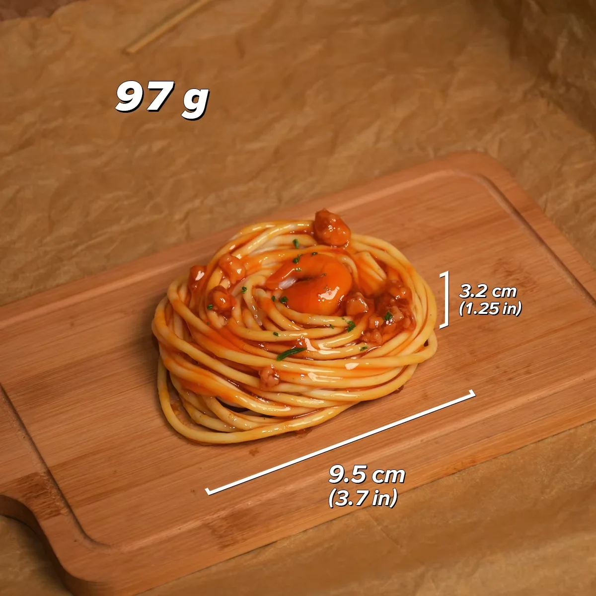 1 Stück 9,5cm Künstliche PVC-Garnelen Pasta Restaurant-Dekoration Gefälschte Nudeln Lebensmittel-Display Spaghetti DIY-Requisiten Geschenk – Detail 5