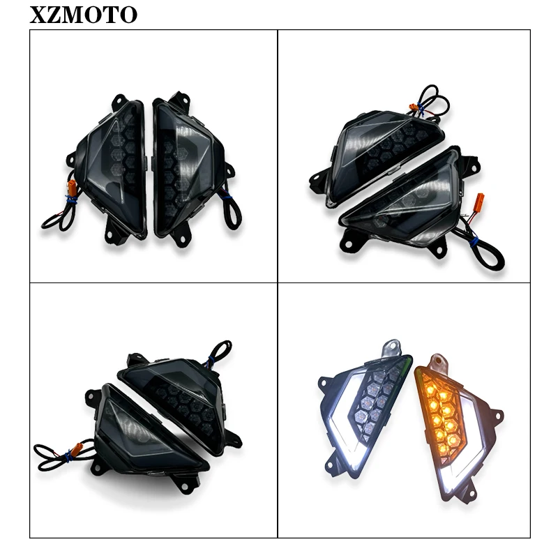 2023 New Motorcycle LED Turn Signal Indicator Light Flasher for Kawasaki Zx4R Zx-4RR Daytime Running Lights Front Turn Signals