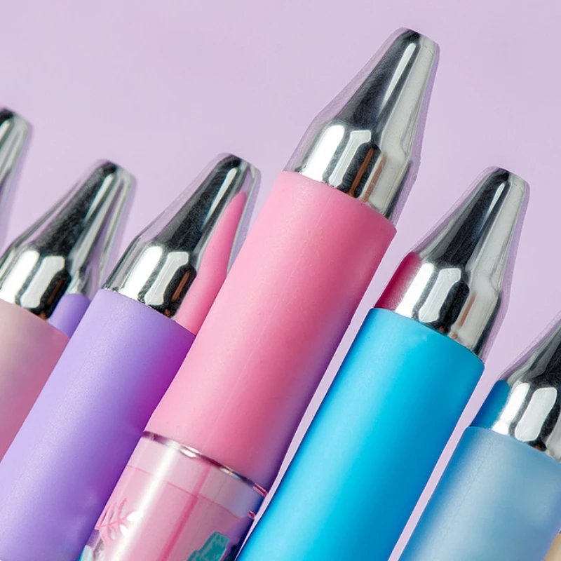 Yizheng-قلم جل لصورة المهر الصغير ، طالب كرتوني ، ظريف ، أسود ، قلم تسجيل الضغط ، عبوة مستقلة ، #6