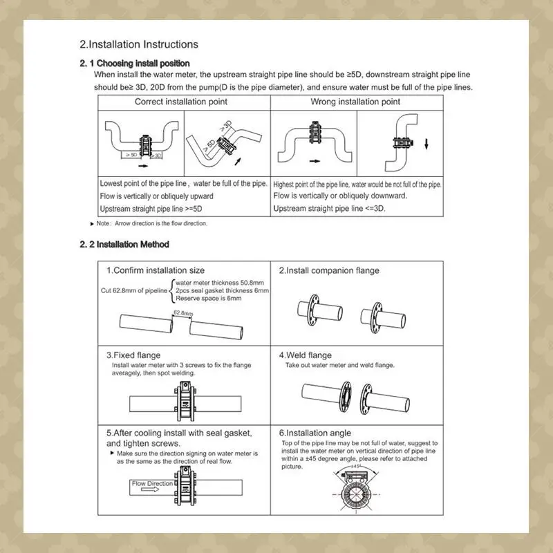 

AB45 Battery Powered Ultrasonic Water Meter DN100 RS485 Digital Water Flowmeter IP68 Sandwich-Type Easy To Use