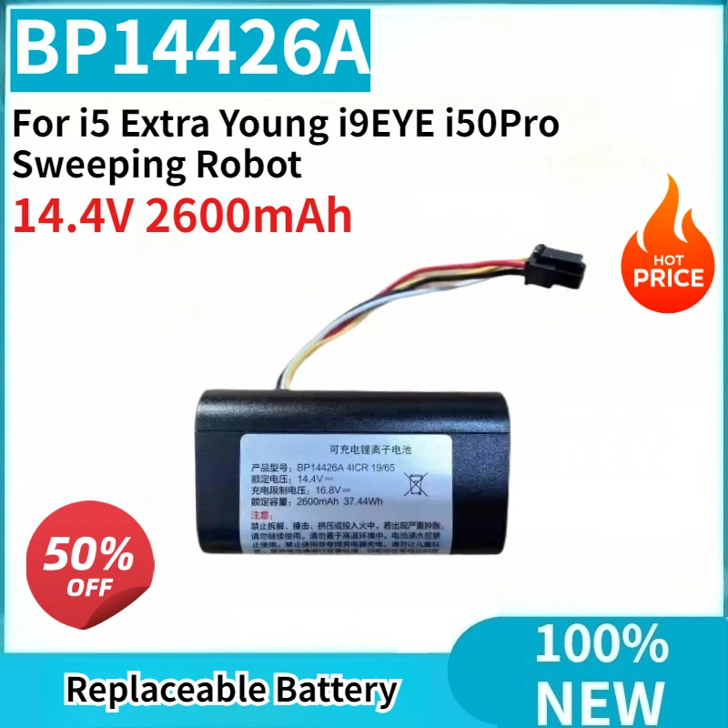 

High Capacity New BP14426A 14.4V 2600mAh Replaceable Battery for i5 Extra Young i9EYE i50Pro Sweeping Robot
