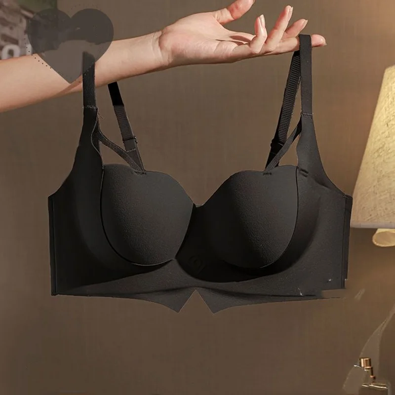 Women\'s Bra Lifting Non-marking Gathering Show Large Half Cups to Collect Side Breasts to Prevent Sagging Non-steel Ring Bra