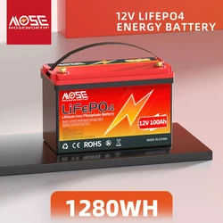 12.8V 100Ah LiFePO4 Lithium Battery with 100A BMS Rechargeable Deep Cycles Perfect Replacement for Lead Acid SLA AGM GEL Battery