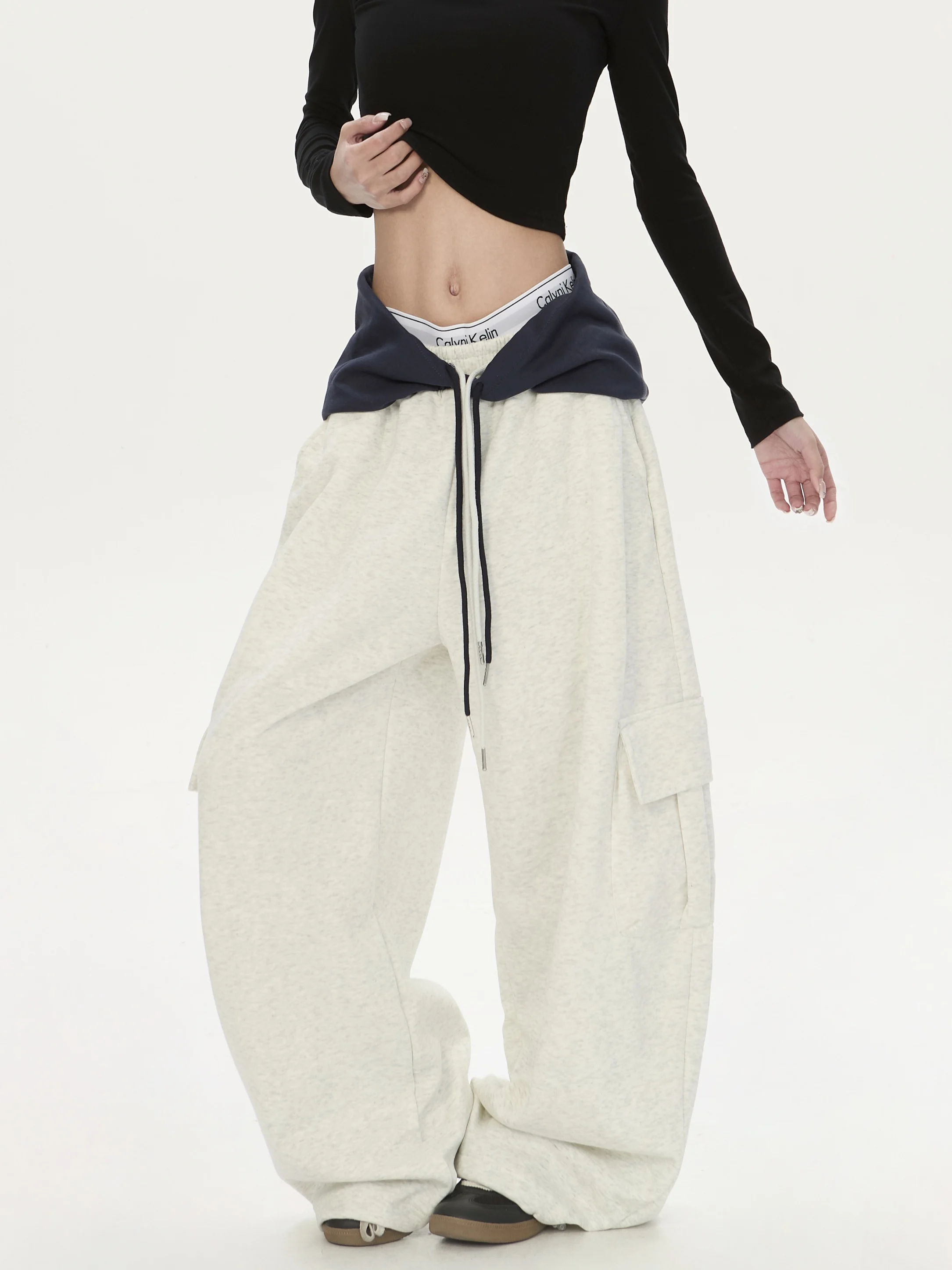 

Мужские повседневные спортивные брюки в стиле ретро, свободные, широкие, в пол, прямого кроя, уличные брюки