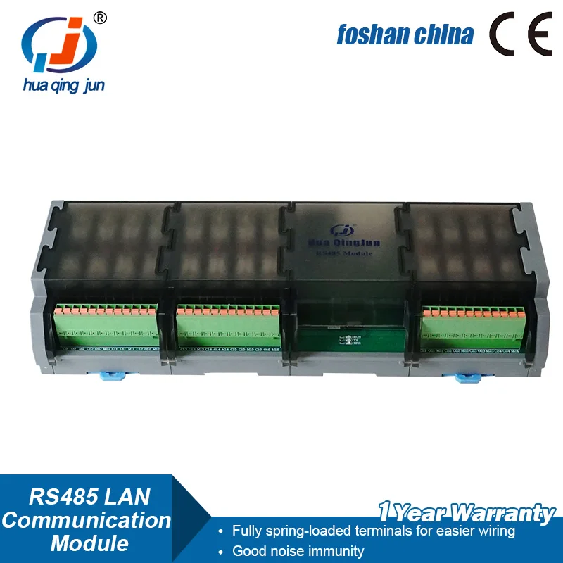 Huaqingjun Módulo de relé Ethernet RS485 de 24 canales Control remoto QJ-24O1Z-T4L Modbus RTU/TCP SPDT 10A Módulos de relés para PLC