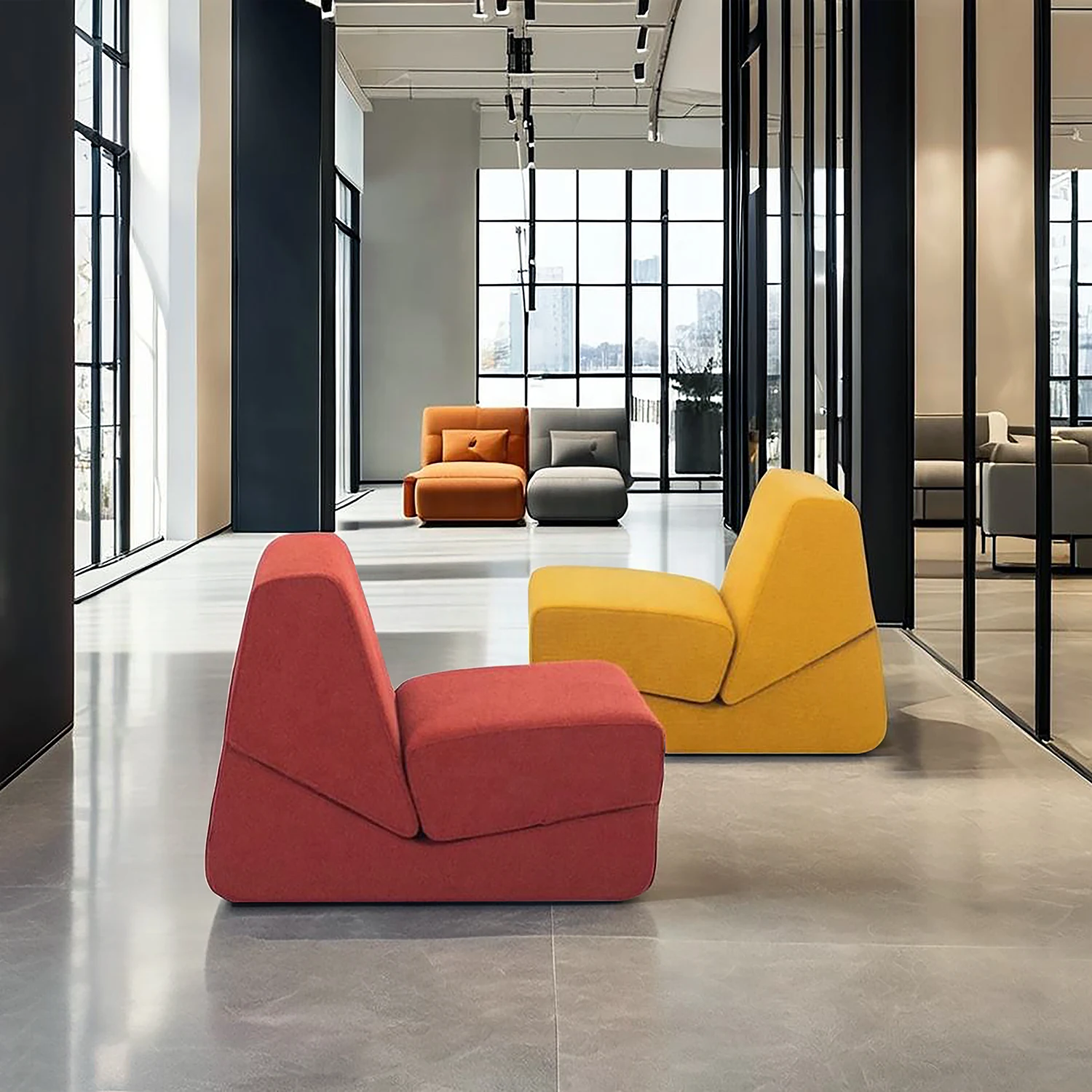 

Italian Minimalist Cozy Furniture Living Room Sectional Sofa Vacuum Compression Lazy Recline Sofa for Balcony Bedroom 3 Modes