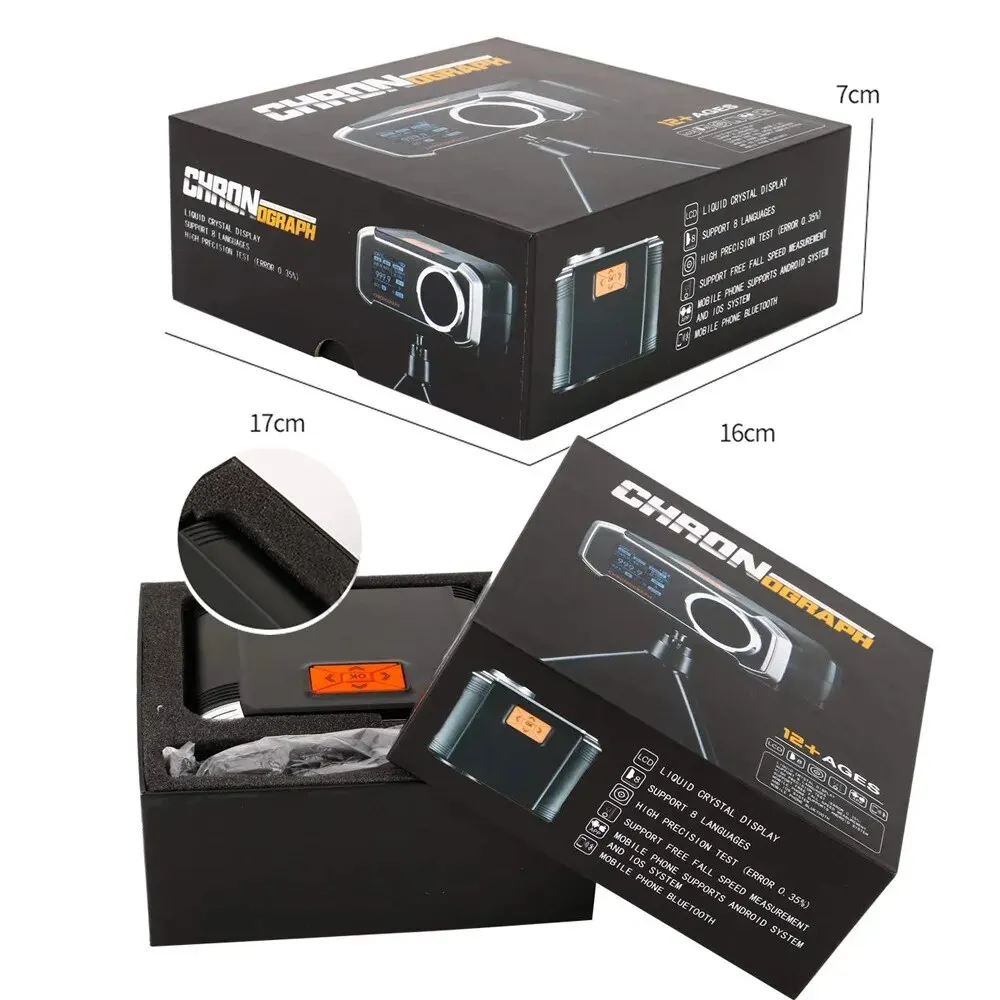 LCD Screen Velocity Measuring Instrument, Bluetooth-Compatible Slingshot Bow Chronograph Speed Meter
