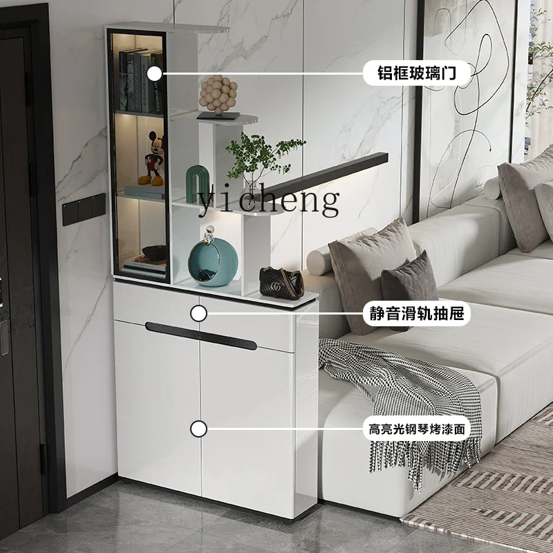 X5-18 simple entrance double-sided partition screen shoe cabinet integrated foyer solid wood baking paint customization