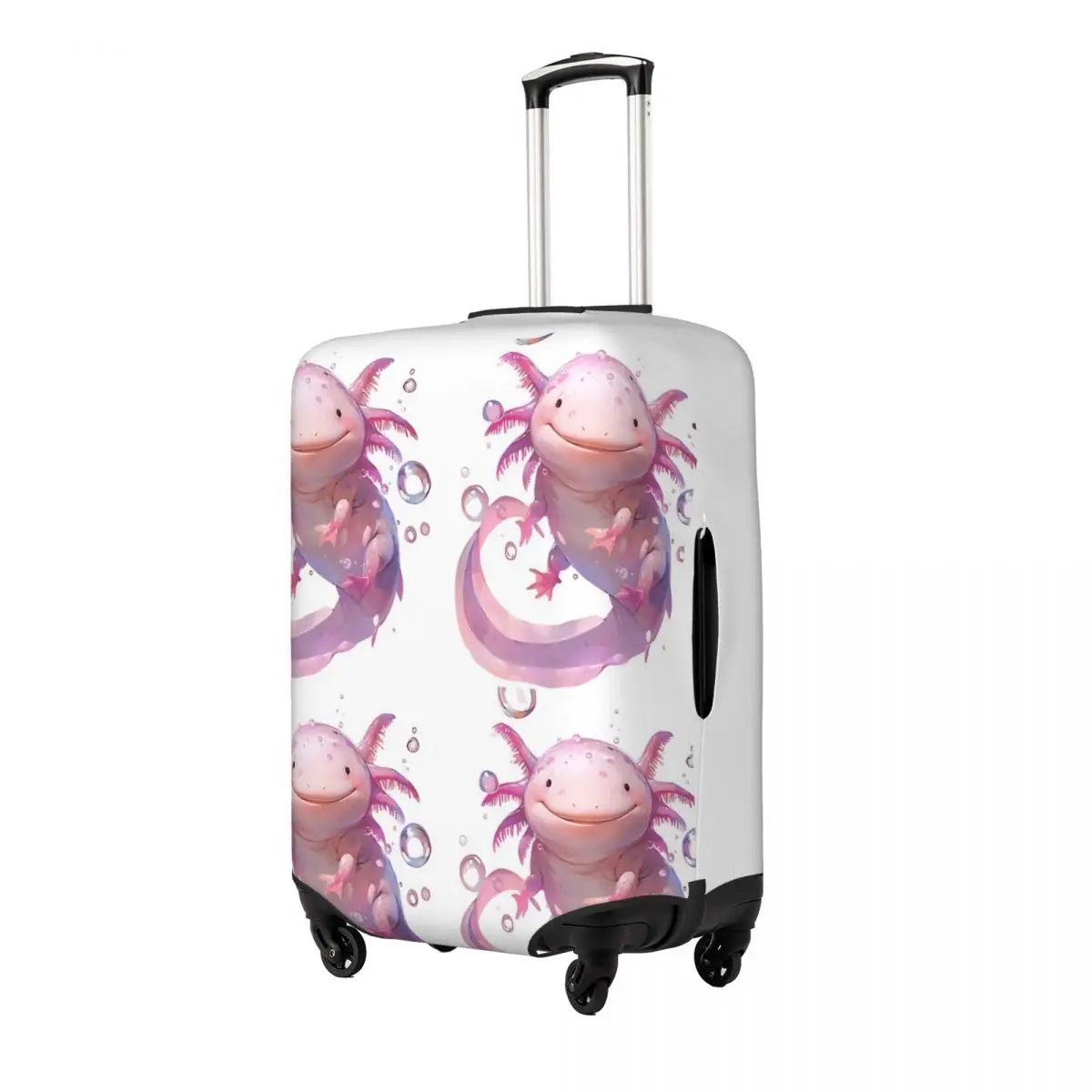 Cute Happy Axolotl Suitcase Cover Useful Cruise Trip Protector Luggage Accesories Flight