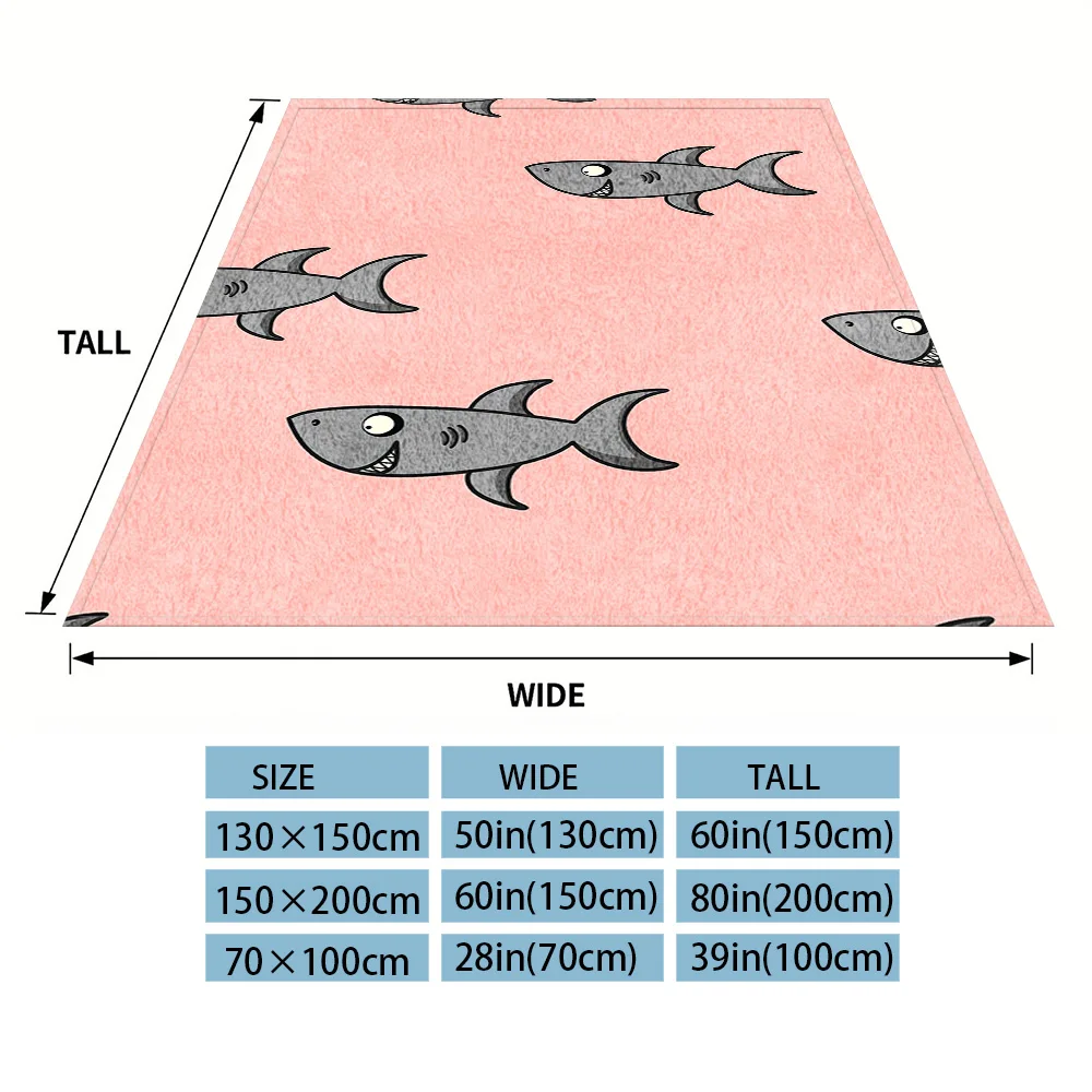 Fun Shark Nap Blanket,Flannel Blanket,Suitable For Sofas,Beds,Cars,Rooms,Offices,Camping,Exquisite Gift Blankets