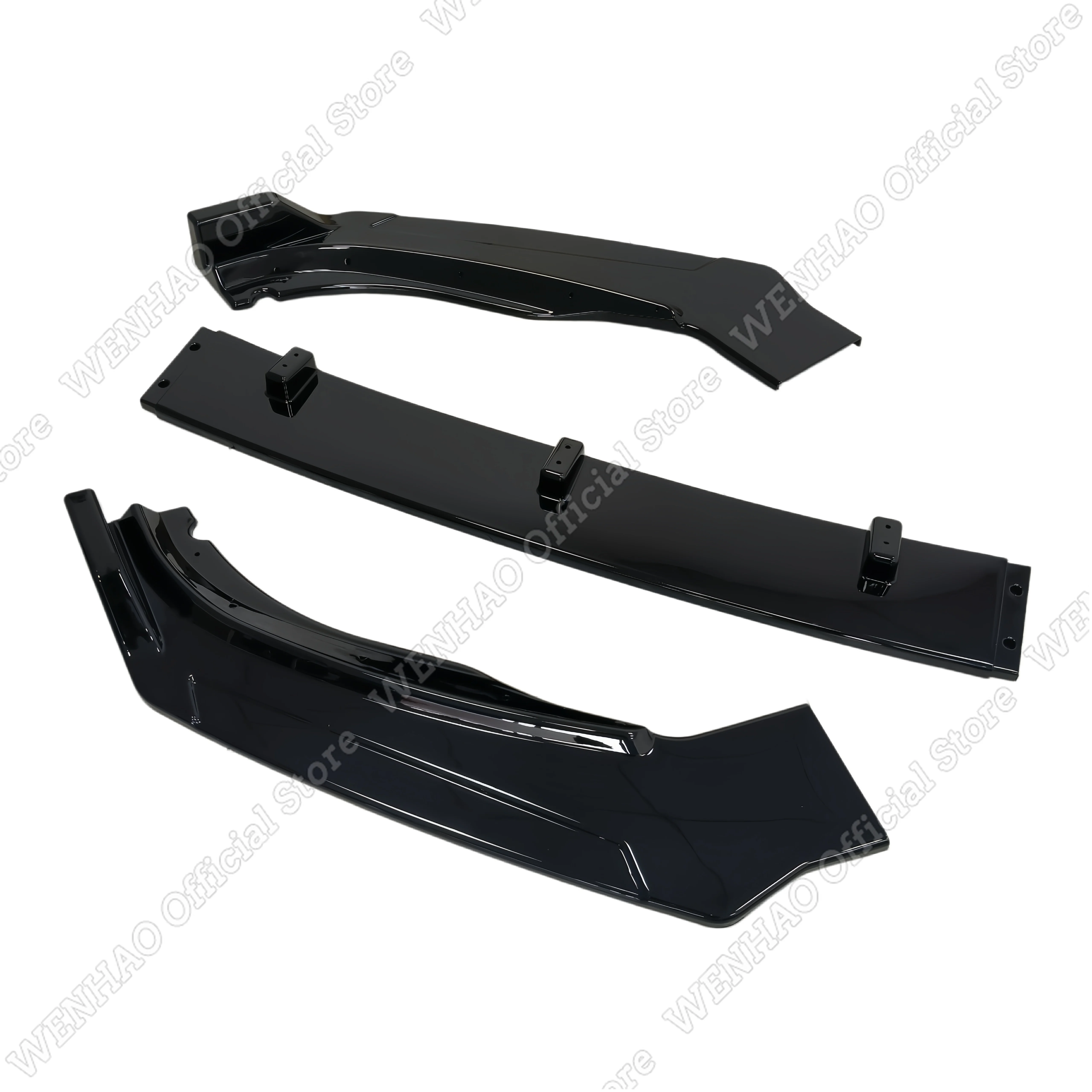 3Pcs ABS Gloss Black Car Front Bumper Lip Splitter For VW Passat B8 Sedan Variant Alltrack Facelift 2019-2023 Bodykit Tuning - view 6