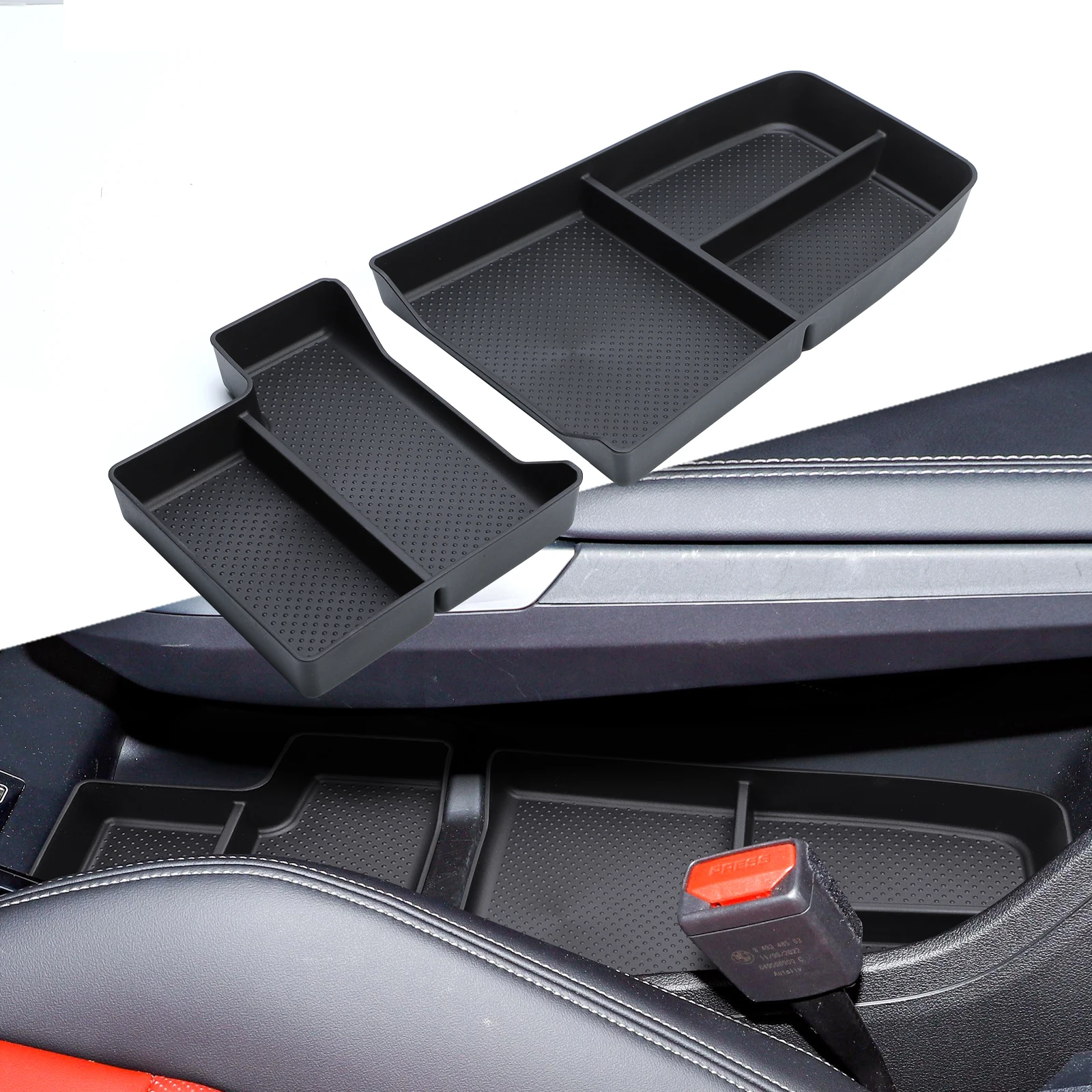 

for 2022 2023 BMW X1 IX1 Car Central Storage Box 2024 X2 IX2 Center Console Tray Lower Layer Organizer Accessories