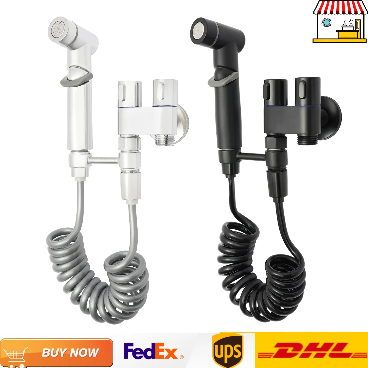 Set di spruzzatori portatili per bidet da 2 m/6,56 piedi | Rubinetto Bidet da Bagno a Parete con Finitura Elettroplaccata | G1/2