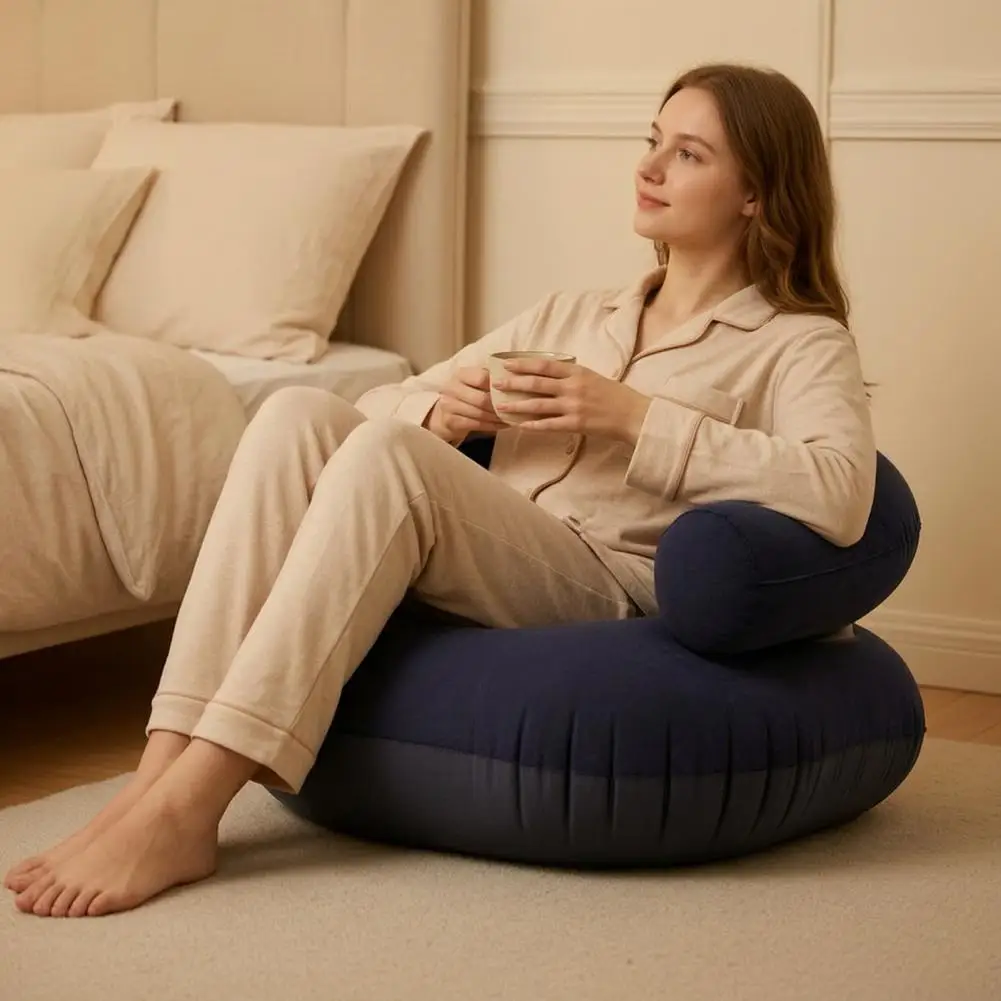 

Portable Lounge Flocked Sofa for Adults Heavy Duty Blow-up Lounge Chair Single Double Air Couch for Indoor Outdoor Use