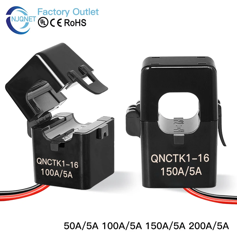 Split Core Current Transformer CT Clamp QNCTK1-16 50 5 100 150 200/5 AC Current Sensor Split Current Transducer 100A 5A 50A