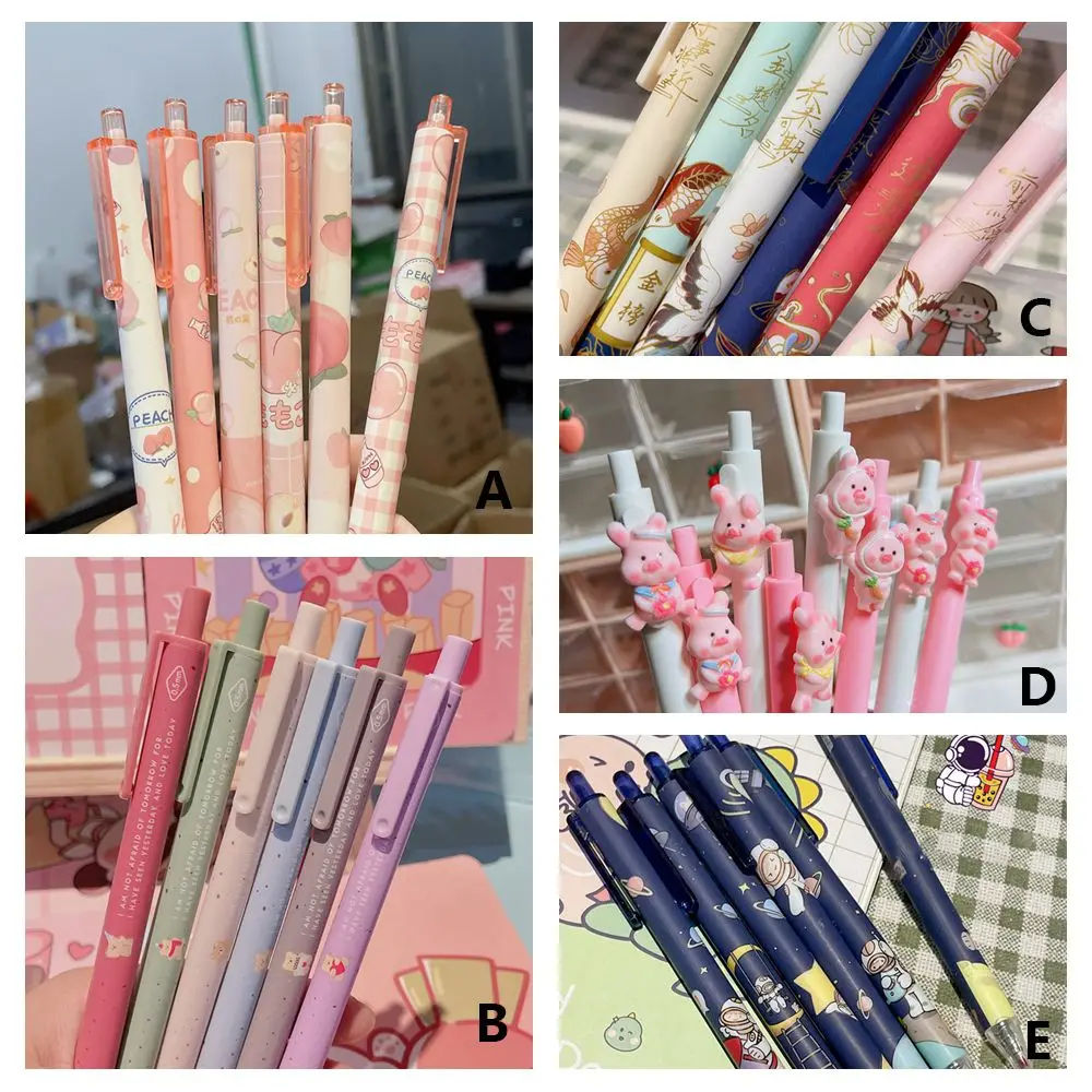 قلم حبر جاف بتصميم كرتون لطيف ، دب ، خوخ ، أقلام جل لكتابة رائد الفضاء ، نوع الصحافة ، قلم رولر ، مستلزمات مكتبية للتعلم ،