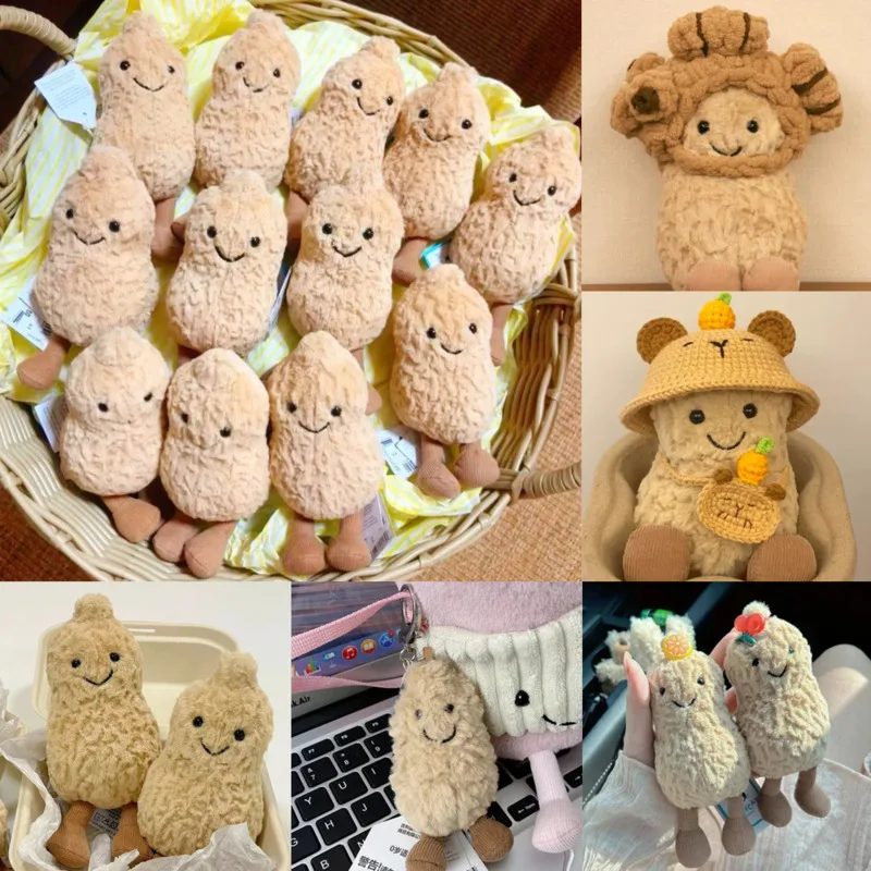 

Peanut Plush Toy Doll Fun Y2K Kawaii Soothing Doll PP Cotton Fun Gift Girls Hat Scarf Keychain Birthdays Wedding Guests Gift New