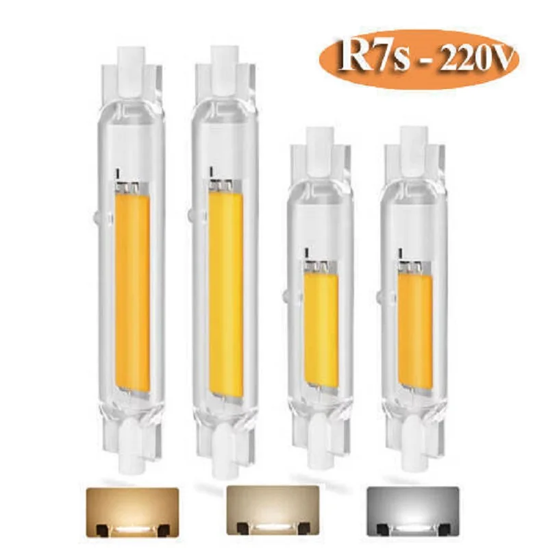 R7S LED COB Dimmbar Lampe 78mm 118mm 30W Tube Glas 15W Ersetzen Halogen Lampe