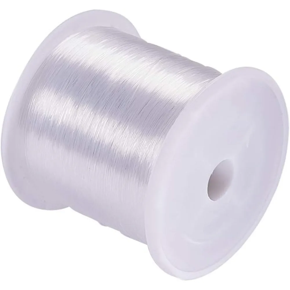 110 Yards Clear Invisible Craft Nylon Thread 0.25mm Monofilament Fishing Line Bead String Cord for Gemstone Jewelry DIY Making