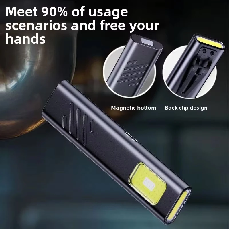 Wiederaufladbare Mini-LED-Taschenlampe 800LM Tragbare Magnetische Taschenfackel für Arbeit, Camping, Notfälle, Autogebrauch