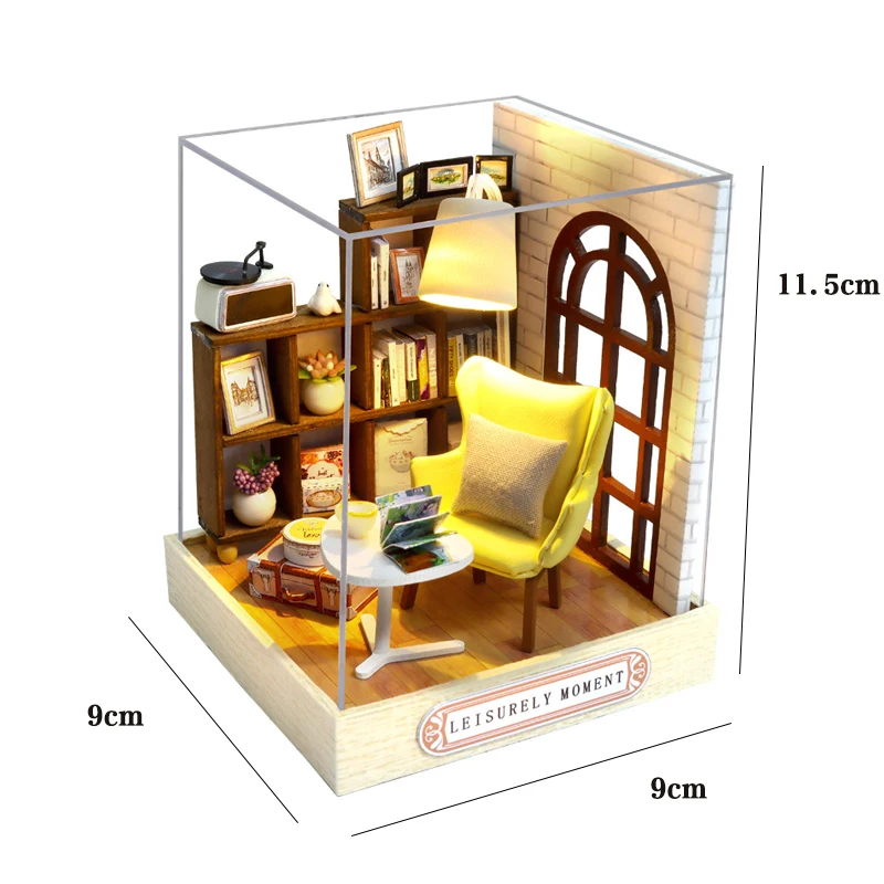 Mini poppenhuis DIY klein huis Kit handgemaakte 3D puzzel assemblage modelbouw kamer slaapkamer decoratie houten ambachtelijke verjaardagscadeau