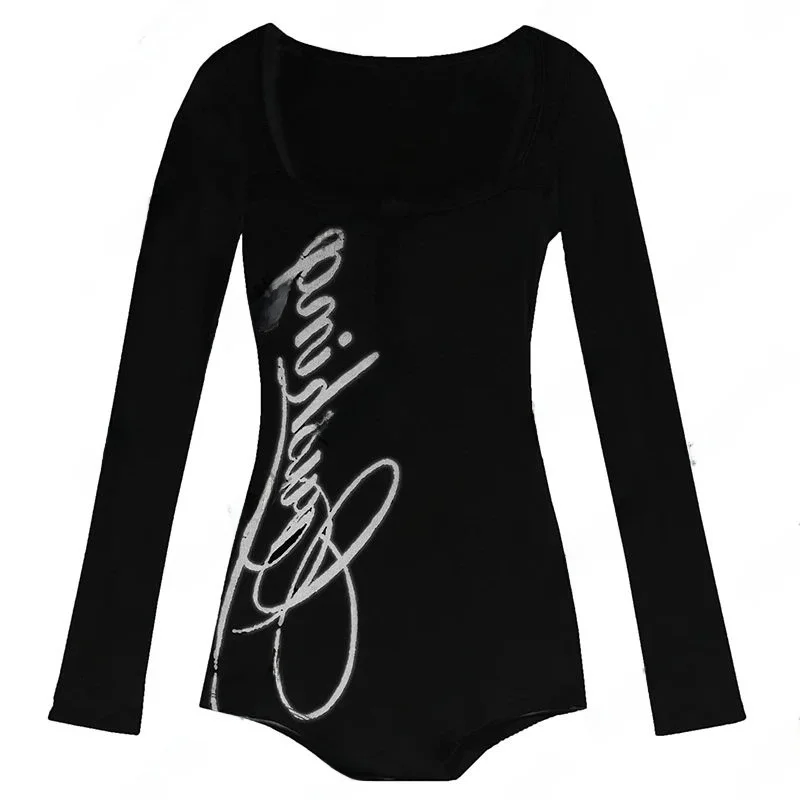 ชุดบอดี้สูทสไตล์ Y2K ลายพิมพ์สุดเก๋ แนวฮิปฮอป เสื้อสเวตเตอร์กำมะหยี่สำหรับผู้หญิง ฤดูใบไม้ผลิ 2026 วัสดุอื่นๆ 00%