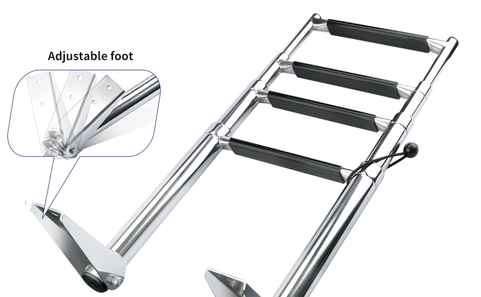 316 Stainless Steel High Polished Boat Accessories Marine Swimming Folding Step Ladder for Boat