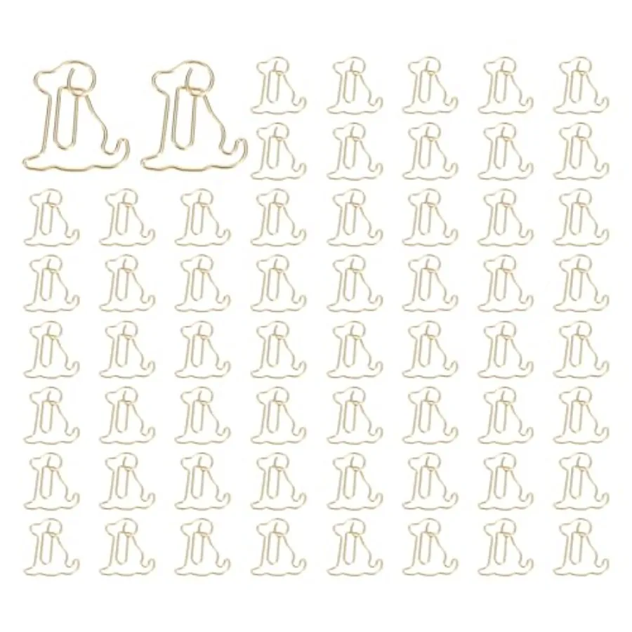 

Cute Paper Clip, 60Pcs Dog Shape Paper Clip Metal Funny Bookmarks Planner Clips Clamp for Home Office Supplies Desk File Organi