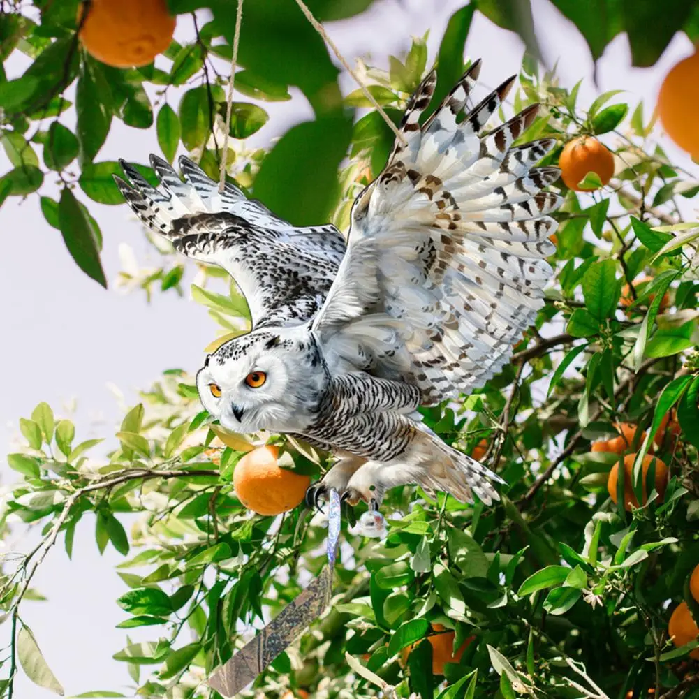 

Sun Resistant Owl Decoration Reflective Tape Eagle Plastic Owl Decoy Set to Scare Pigeons Away from Balcony Garden for Patio